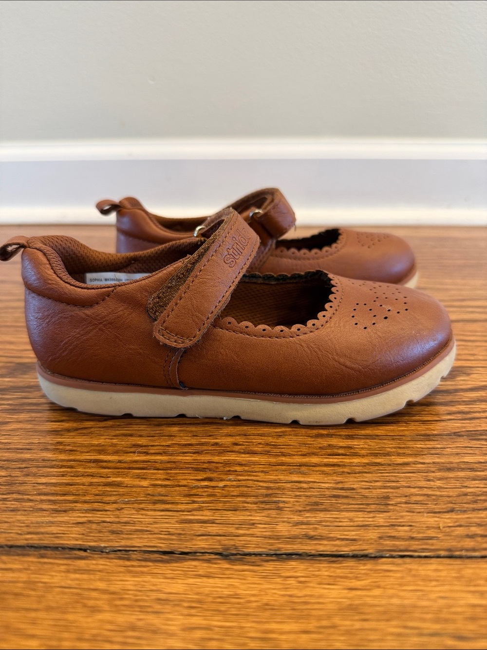 Stride Rite Toddler Mary Jane Shoes in Cognac Brown